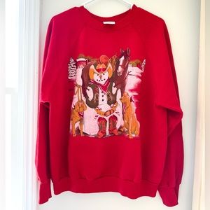 Vintage Christmas Cowboy Sweatshirt Crewneck